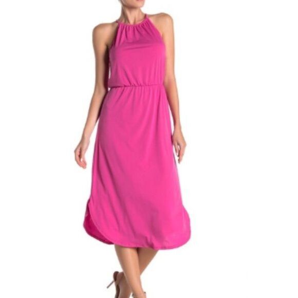 Vanity Room Halter Neck Knit Midi Dress - Picture 1 of 7